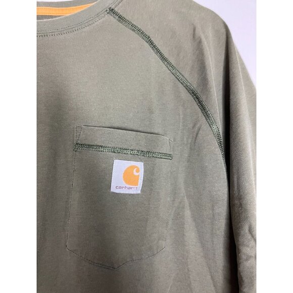 Carhartt Men's XL Green Cotton Poly Blend T-Shirt READ FLAWED - Picture 4 of 8
